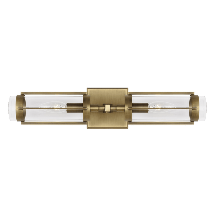 Flynn Linear Sconce, a premium Bath light by Visual Comfort & Co. Close - up image of its design.