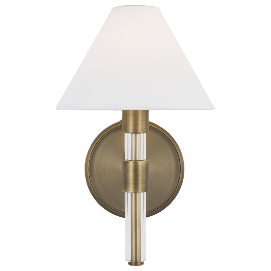 Robert Sconce, a premium Bath light by Visual Comfort & Co. Close - up image of its design.
