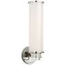 Percy 14" Single Bath Sconce in Polished Nickel with White Glass