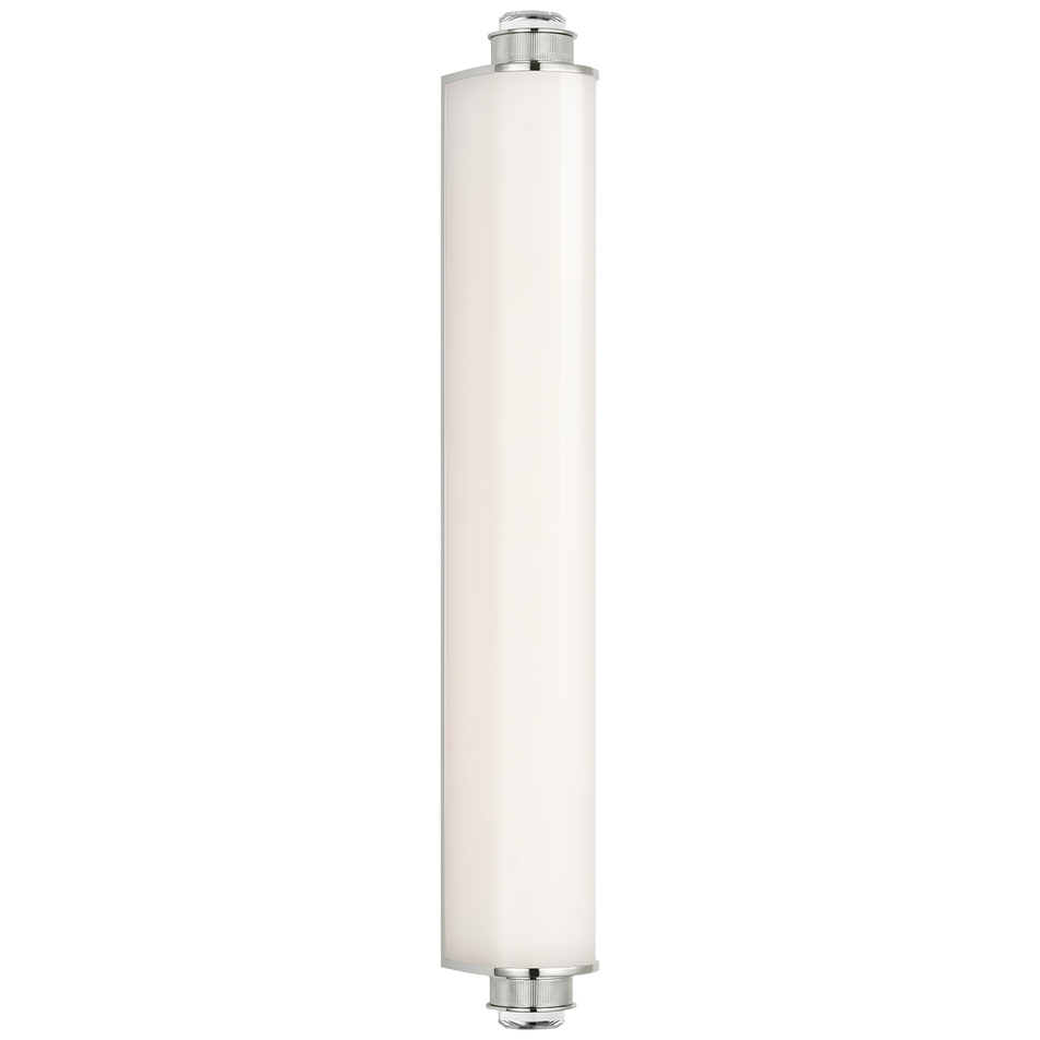 Percy 29" Linear Bath Sconce in Polished Nickel with White Glass