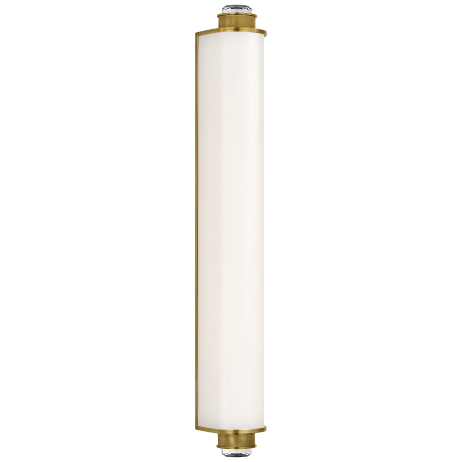 Percy 29" Linear Bath Sconce in Soft Brass with White Glass