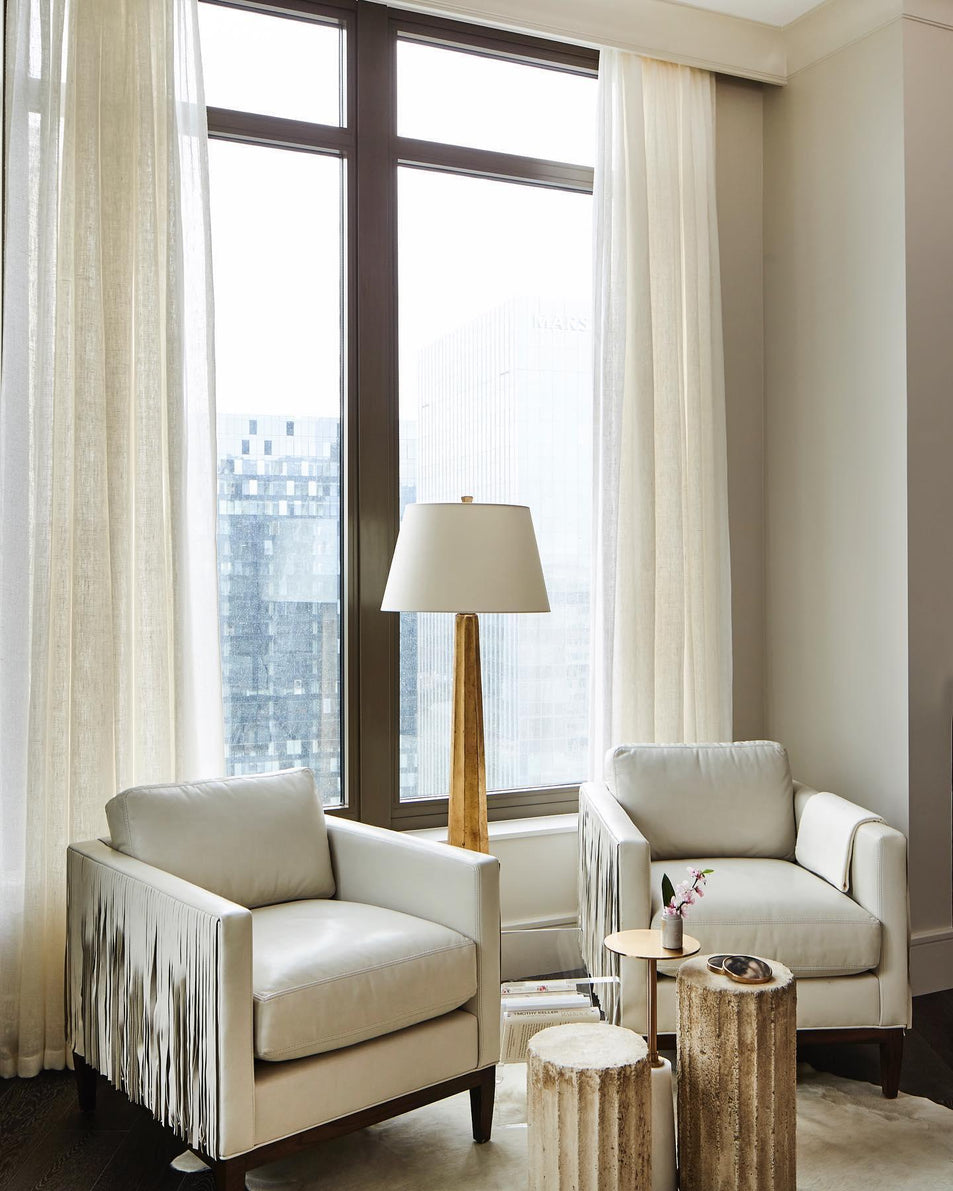 Fluted Spire Floor Lamp, a premium Decorative light by Visual Comfort & Co. Close - up image of its design.