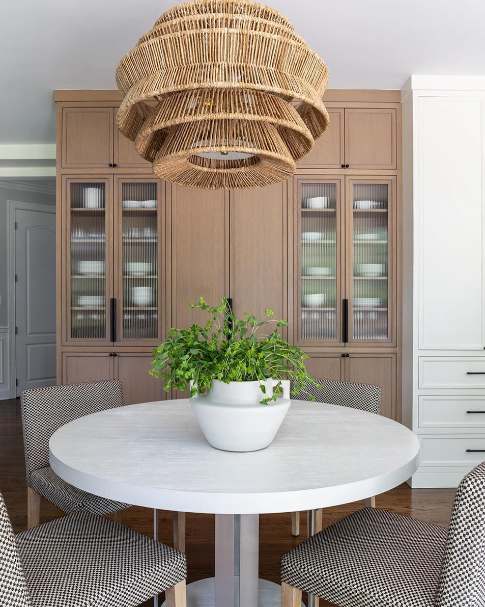 Antigua Medium Drum Chandelier, a premium Chandelier light by Visual Comfort & Co. Close - up image of its design.