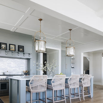 Lorford Large Smoke Bell Lantern, a premium Lantern light by Visual Comfort & Co. Close - up image of its design.