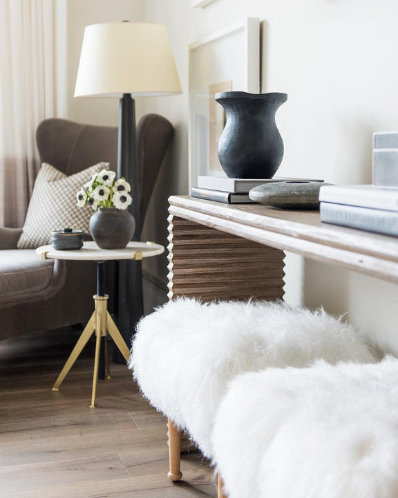 Fluted Spire Floor Lamp, a premium Decorative light by Visual Comfort & Co. Close - up image of its design.