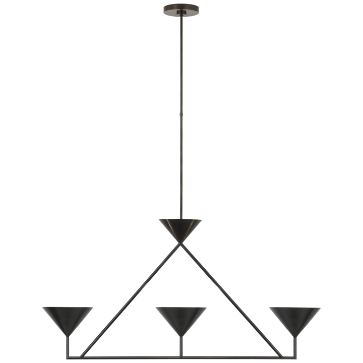 Orsay Medium 3 - Light Linear Chandelier, a premium Linear light by Visual Comfort & Co. Close - up image of its design.