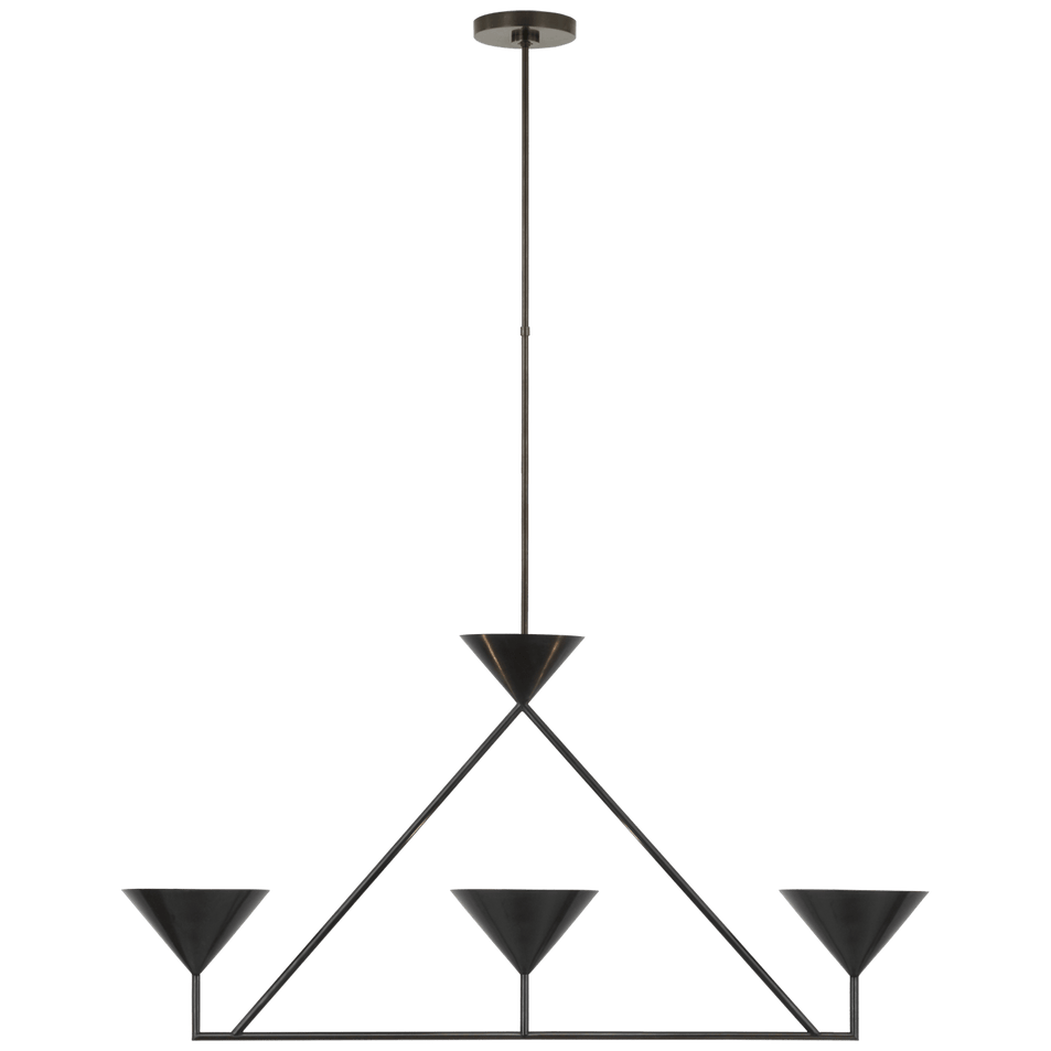 Orsay Medium 3 - Light Linear Chandelier, a premium Linear light by Visual Comfort & Co. Close - up image of its design.