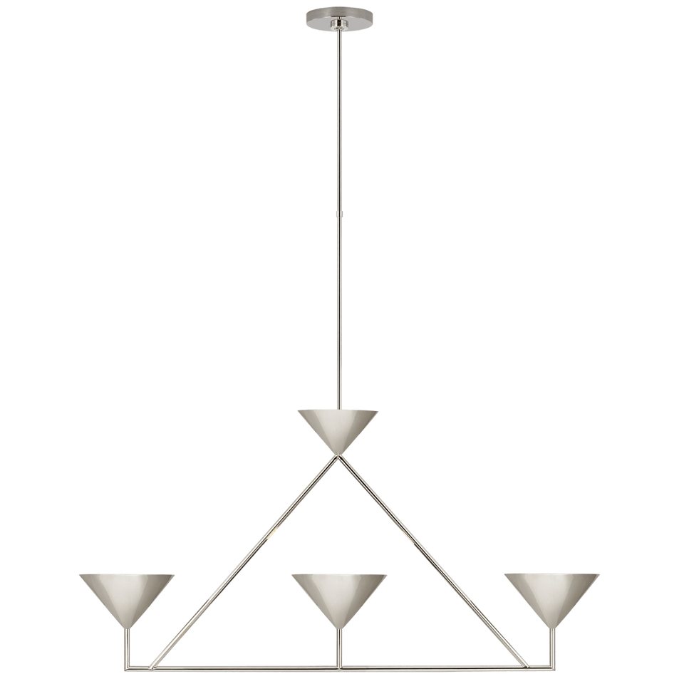 Orsay Medium 3 - Light Linear Chandelier, a premium Linear light by Visual Comfort & Co. Close - up image of its design.