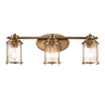 Natural Brass / Clear Ribbed Glass