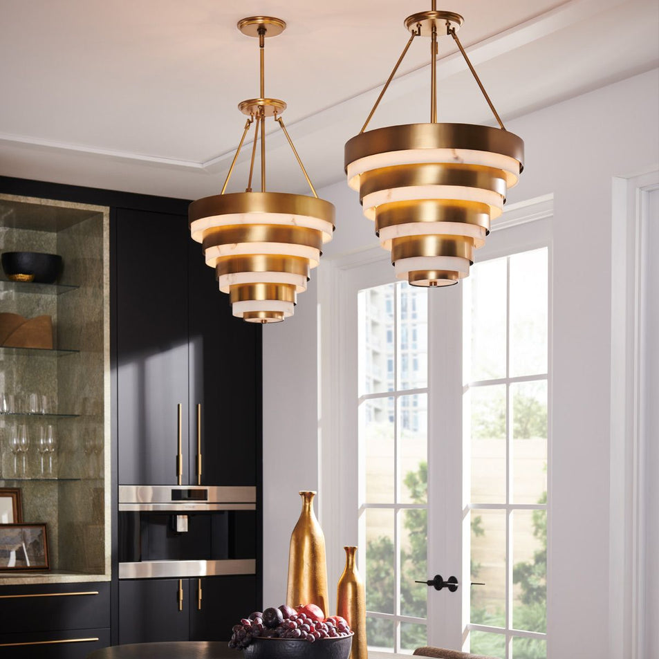 Echelon 4 Light Pendant - Heritage Brass