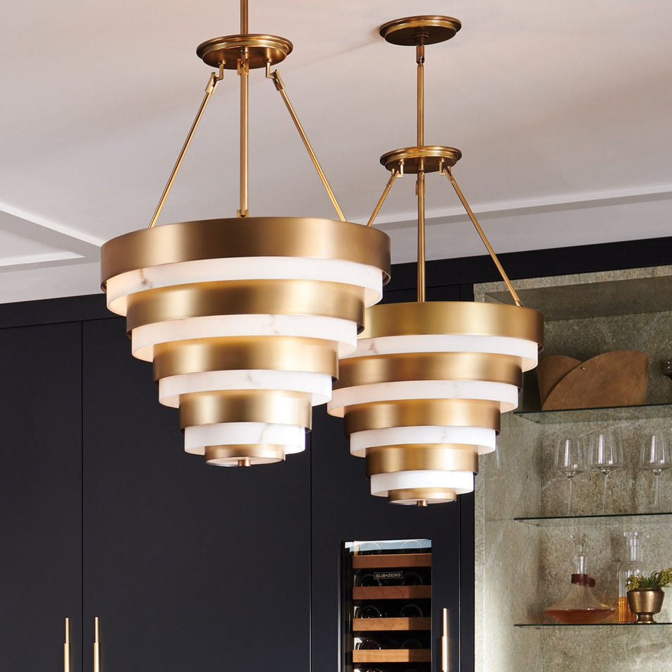 Echelon 4 Light Pendant - Heritage Brass