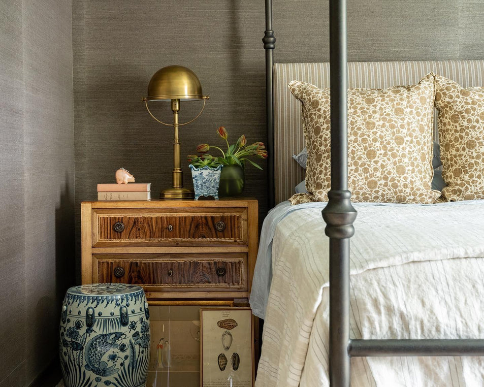 Carthage Table Lamp, a premium Functional light by Visual Comfort & Co. Close - up image of its design.