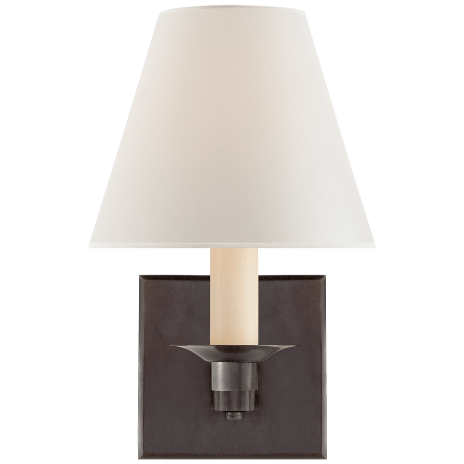 Evans Single Arm Sconce, a premium Decorative light by Visual Comfort & Co. Close - up image of its design.