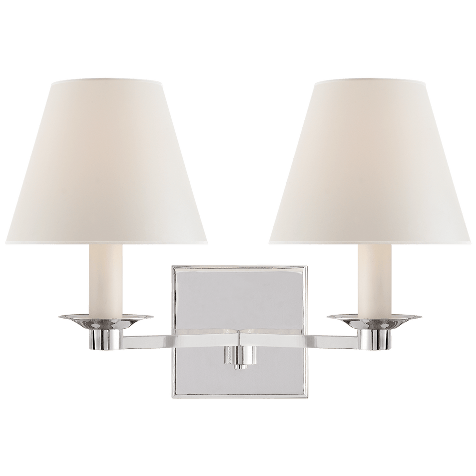 Evans Double Arm Sconce, a premium Decorative light by Visual Comfort & Co. Close - up image of its design.