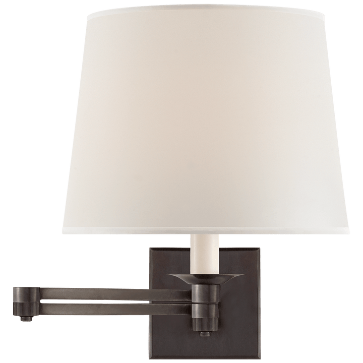 Evans Swing Arm Sconce, a premium Functional light by Visual Comfort & Co. Close - up image of its design.