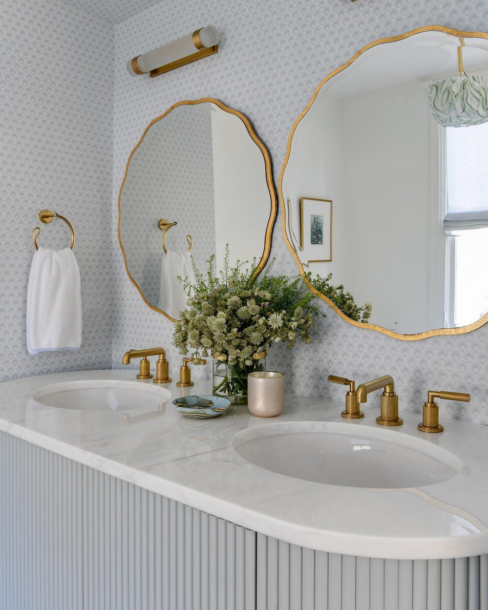 Barton Medium Bath Sconce, a premium Bath light by Visual Comfort & Co. Close - up image of its design.