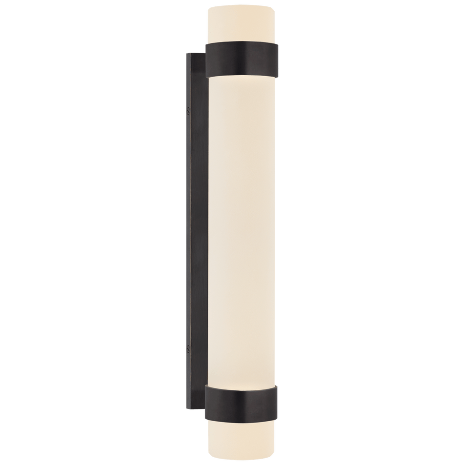 Barton Medium Bath Sconce, a premium Bath light by Visual Comfort & Co. Close - up image of its design.