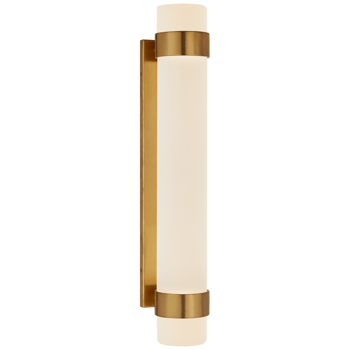 Barton Medium Bath Sconce, a premium Bath light by Visual Comfort & Co. Close - up image of its design.