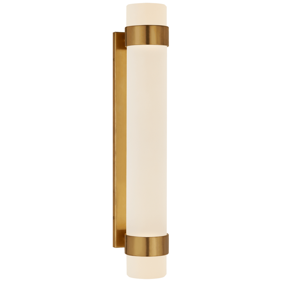 Barton Medium Bath Sconce, a premium Bath light by Visual Comfort & Co. Close - up image of its design.