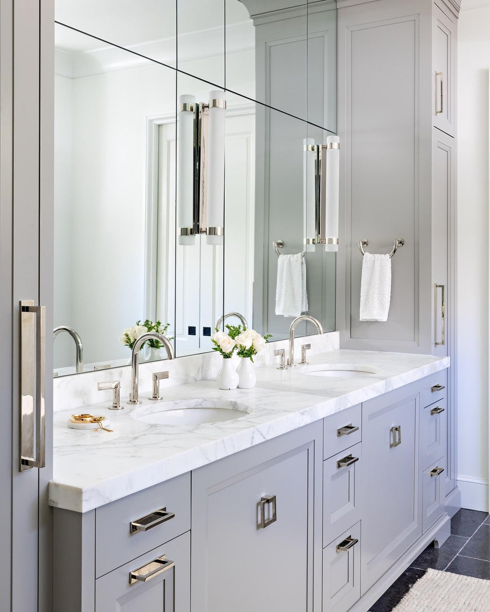 Barton Large Bath Sconce, a premium Bath light by Visual Comfort & Co. Close - up image of its design.