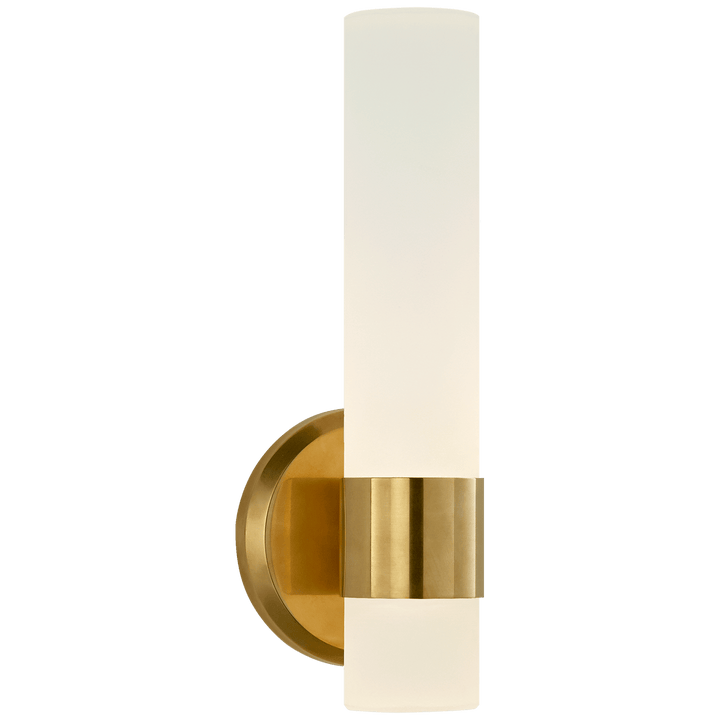 Barton Single Arm Sconce, a premium Bath light by Visual Comfort & Co. Close - up image of its design.