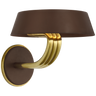 Hudson St. 8" Sconce in Natural Brass and Carob Leather