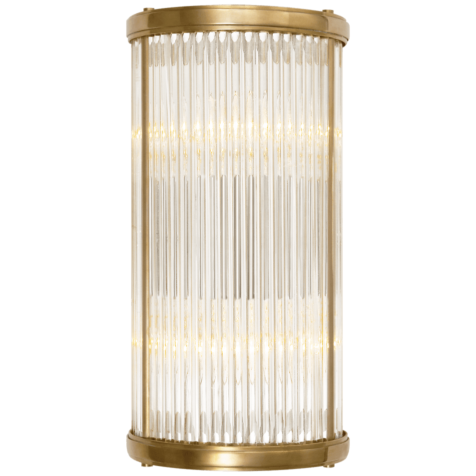 Allen Small Linear Sconce, a premium Bath light by Visual Comfort & Co. Close - up image of its design.