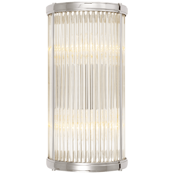 Allen Small Linear Sconce, a premium Bath light by Visual Comfort & Co. Close - up image of its design.