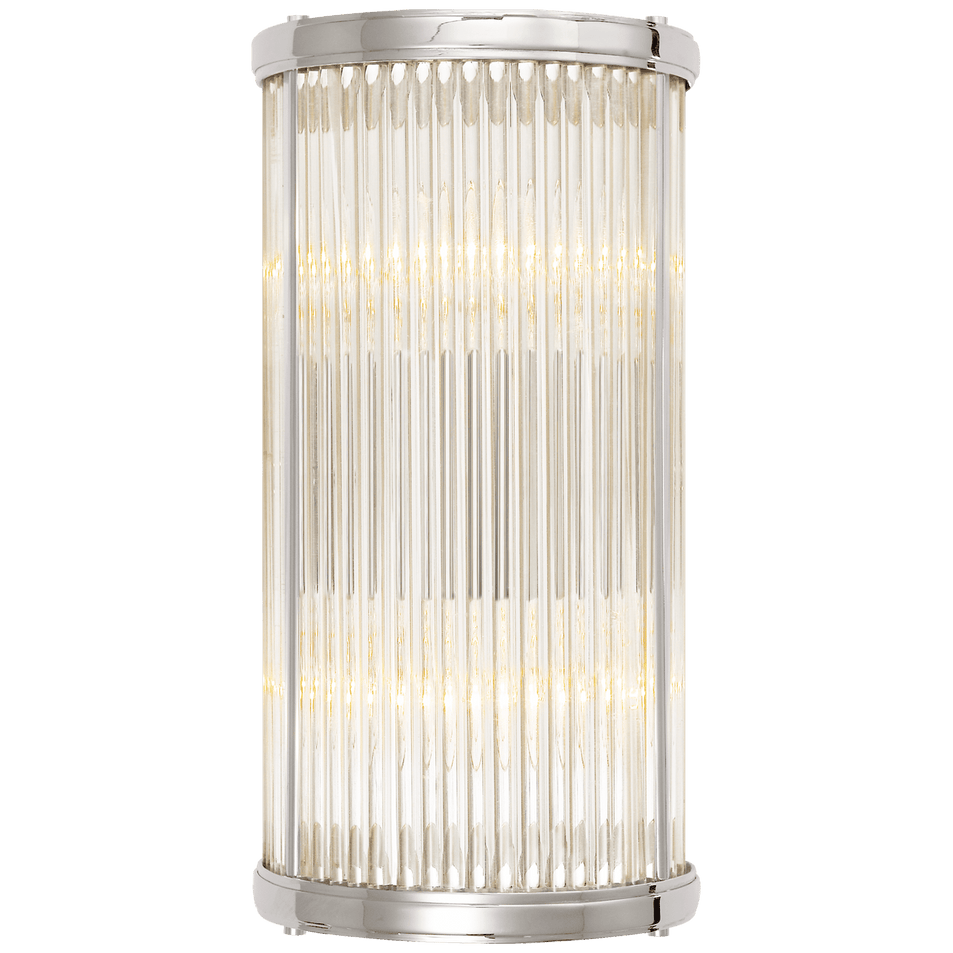 Allen Small Linear Sconce, a premium Bath light by Visual Comfort & Co. Close - up image of its design.