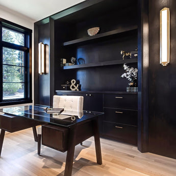 Keating Large Sconce, a premium Bath light by Visual Comfort & Co. Close - up image of its design.