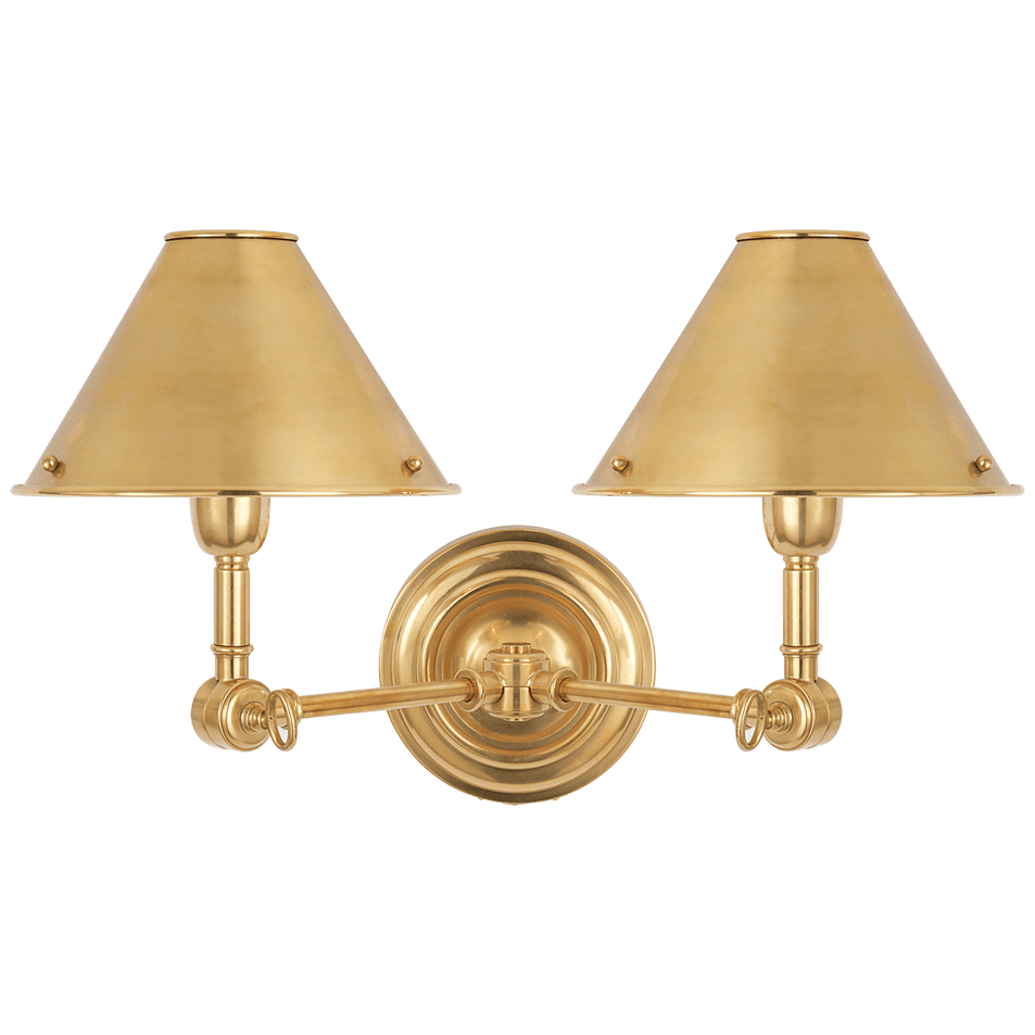 Anette Double Sconce, a premium Functional light by Visual Comfort & Co. Close - up image of its design.