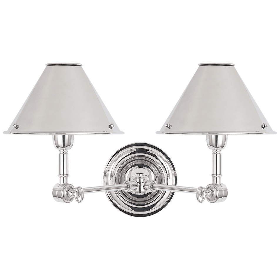 Anette Double Sconce, a premium Functional light by Visual Comfort & Co. Close - up image of its design.