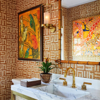 Modern Hurricane Sconce, a premium Bath light by Visual Comfort & Co. Close - up image of its design.