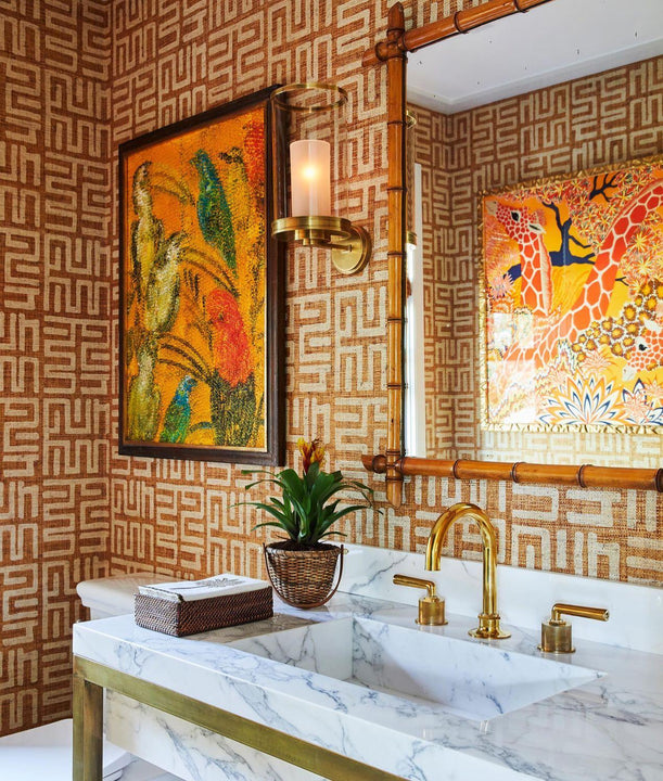 Modern Hurricane Sconce, a premium Bath light by Visual Comfort & Co. Close - up image of its design.