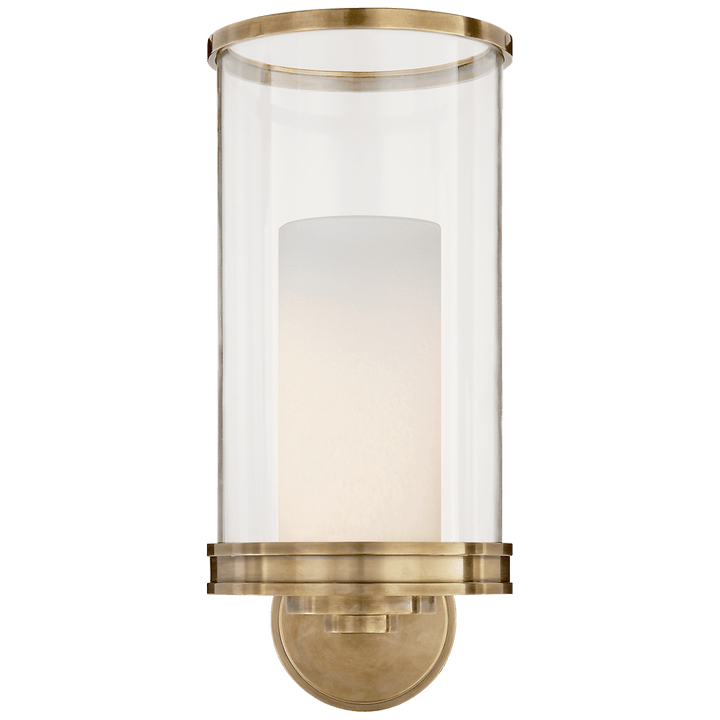 Modern Hurricane Sconce, a premium Bath light by Visual Comfort & Co. Close - up image of its design.