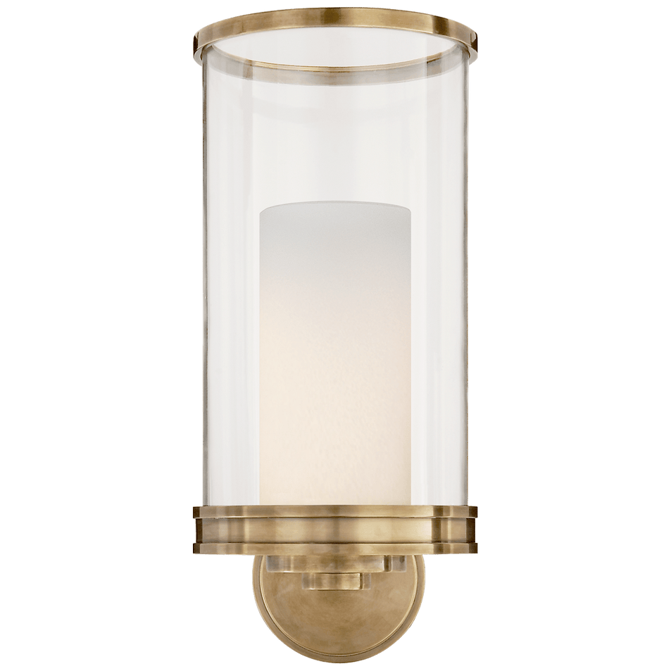 Modern Hurricane Sconce, a premium Bath light by Visual Comfort & Co. Close - up image of its design.