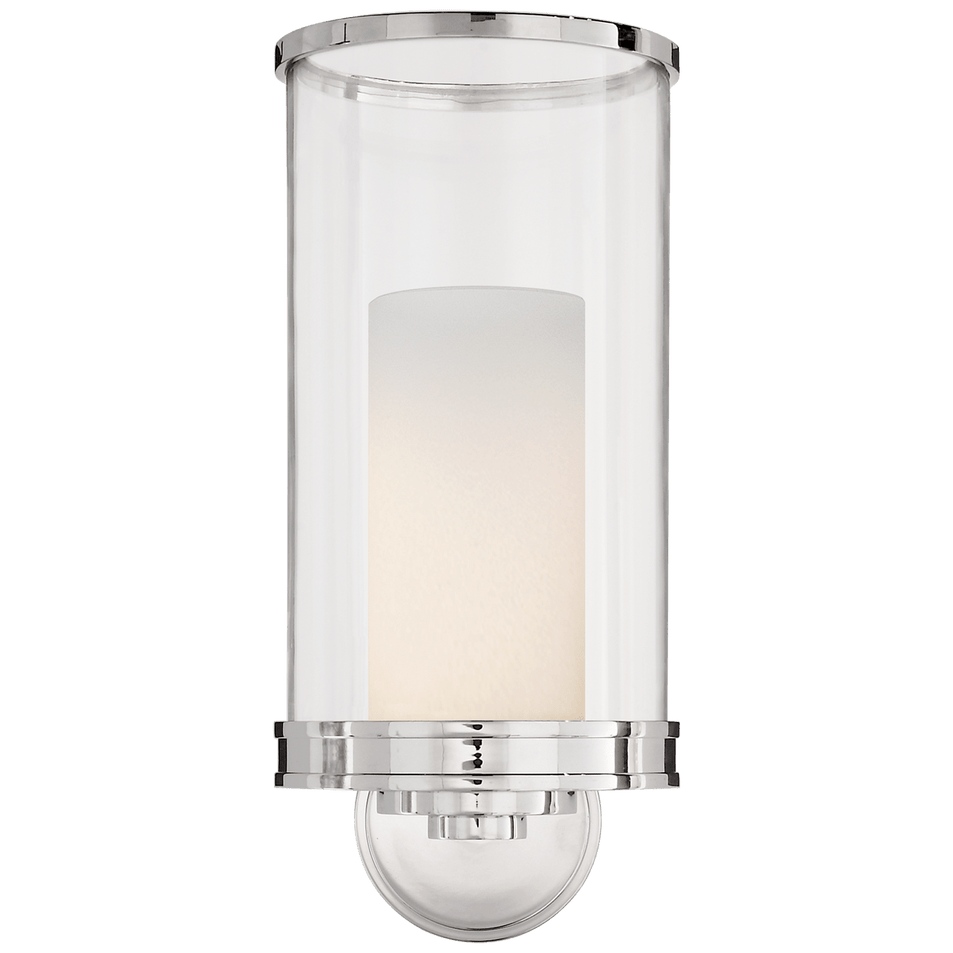 Modern Hurricane Sconce, a premium Bath light by Visual Comfort & Co. Close - up image of its design.