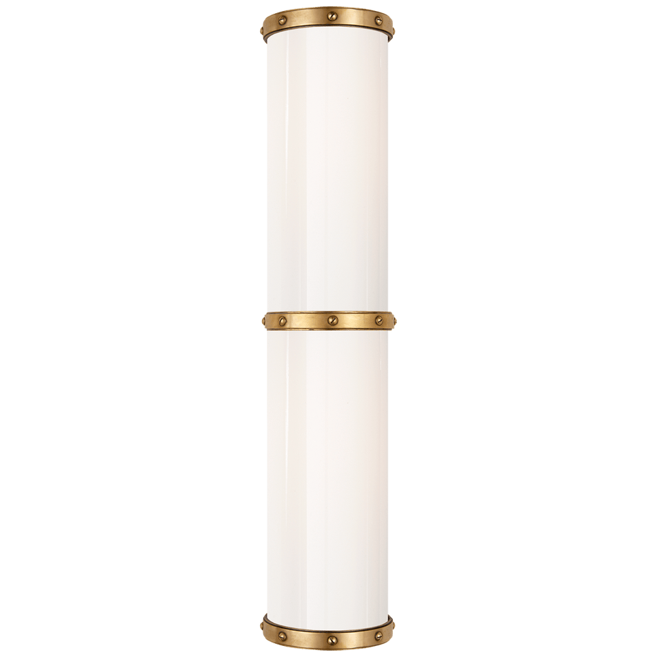 Bleeker Double Bath Sconce, a premium Bath light by Visual Comfort & Co. Close - up image of its design.