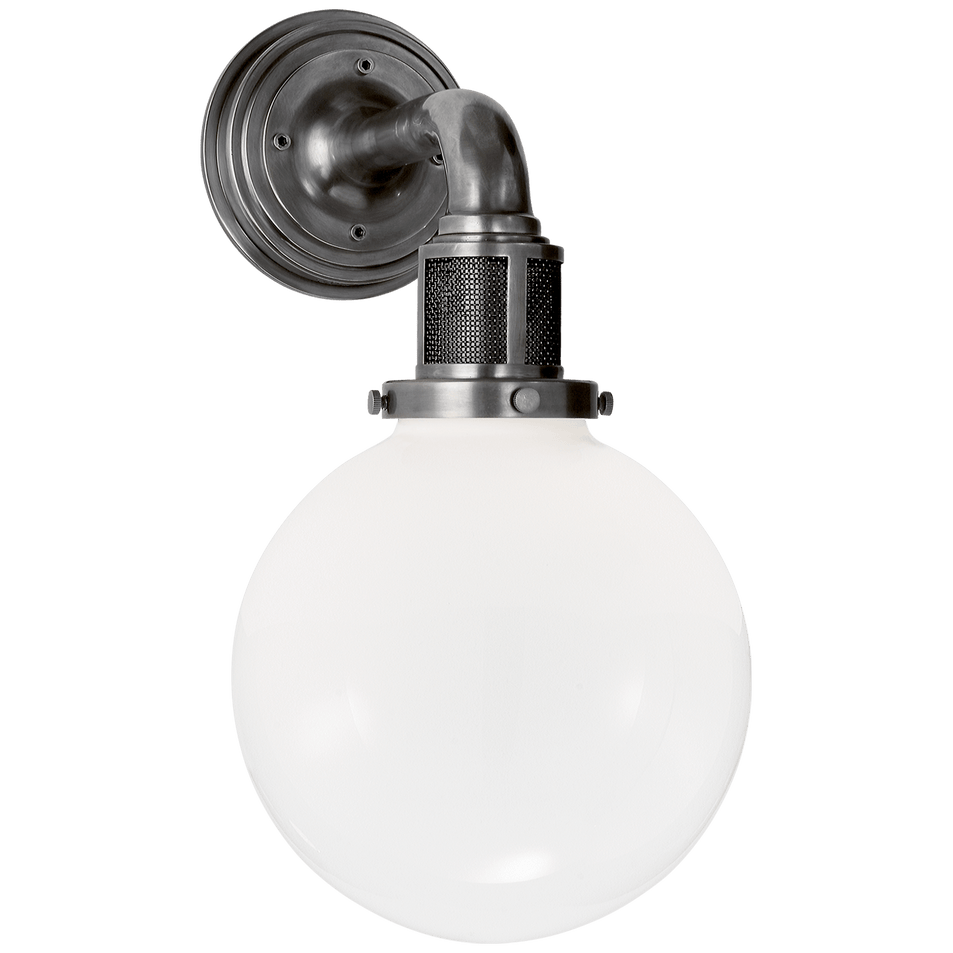McCarren Single Sconce, a premium Bath light by Visual Comfort & Co. Close - up image of its design.