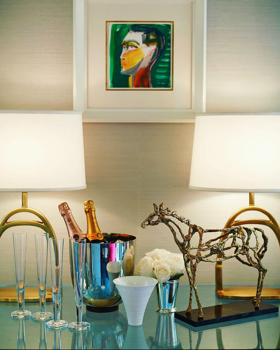 Westbury Table Lamp, a premium Decorative light by Visual Comfort & Co. Close - up image of its design.