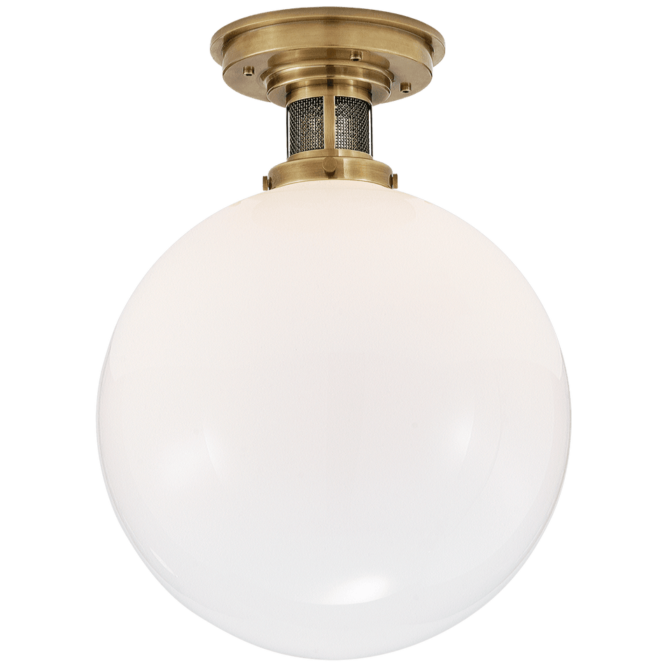 McCarren Medium Flush Mount, a premium Flush Mount light by Visual Comfort & Co. Close - up image of its design.