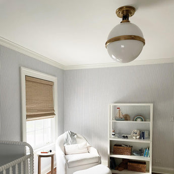 McCarren Large Flush Mount, a premium Flush Mount light by Visual Comfort & Co. Close - up image of its design.