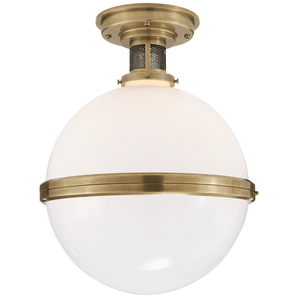 McCarren Large Flush Mount, a premium Flush Mount light by Visual Comfort & Co. Close - up image of its design.