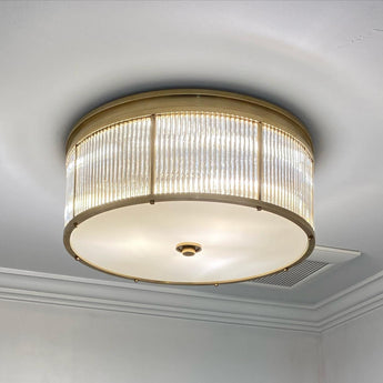 Allen Large Round Flush Mount, a premium Flush Mount light by Visual Comfort & Co. Close - up image of its design.