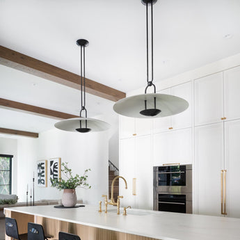 Cara Medium Sculpted Pendant, a premium Pendant light by Visual Comfort & Co. Close - up image of its design.