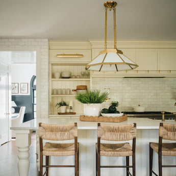 Rivington Medium Eight - Paneled Chandelier, a premium Chandelier light by Visual Comfort & Co. Close - up image of its design.