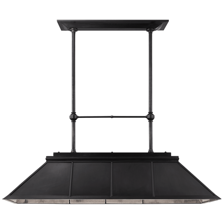 Rivington Large Billiard Chandelier, a premium Linear light by Visual Comfort & Co. Close - up image of its design.