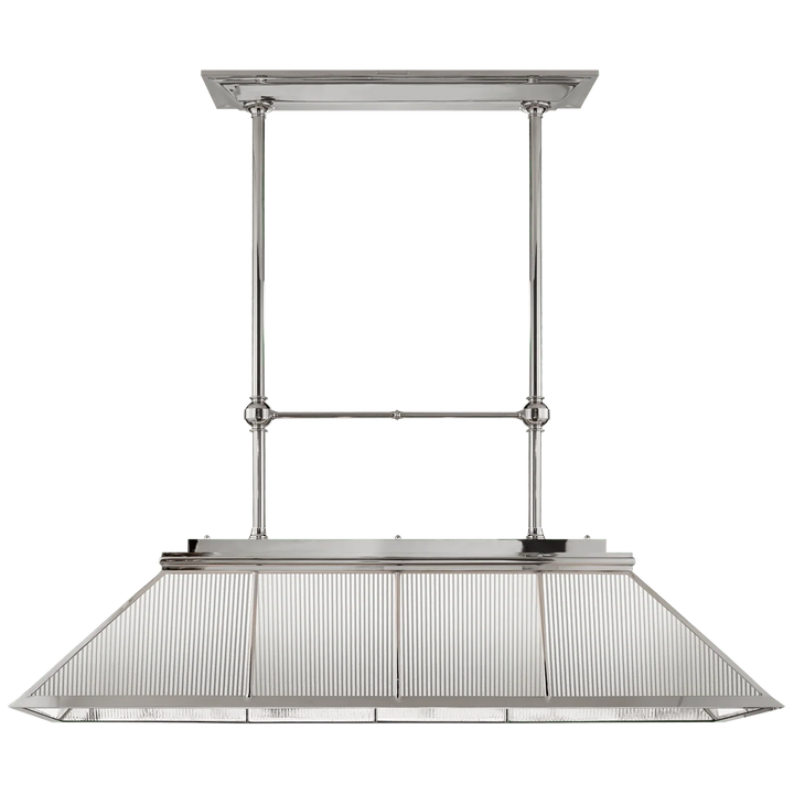 Rivington Large Billiard Chandelier, a premium Linear light by Visual Comfort & Co. Close - up image of its design.