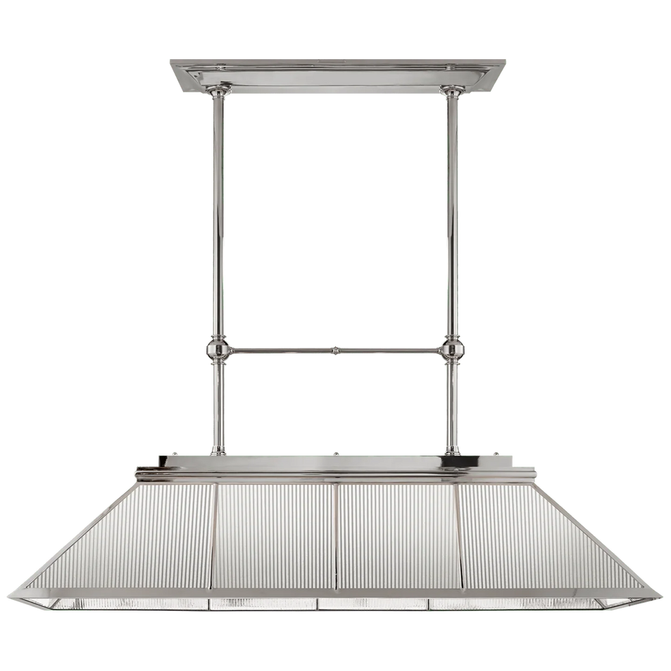 Rivington Large Billiard Chandelier, a premium Linear light by Visual Comfort & Co. Close - up image of its design.