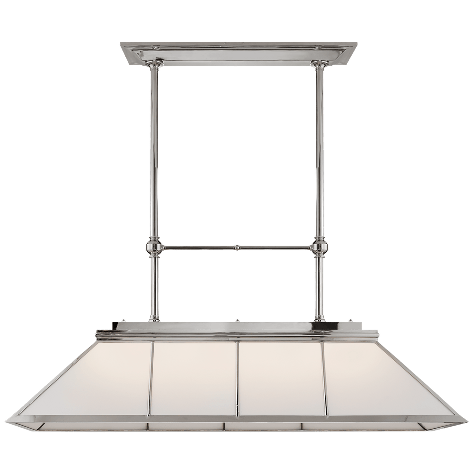 Rivington Large Billiard Chandelier, a premium Linear light by Visual Comfort & Co. Close - up image of its design.